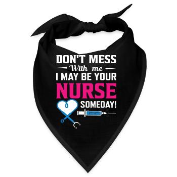 Krankenschwester - Bandana - Schwarz - Vorne