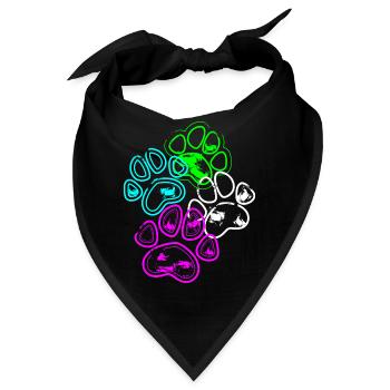 Neon-Paw Design - Bandana - Schwarz - Vorne