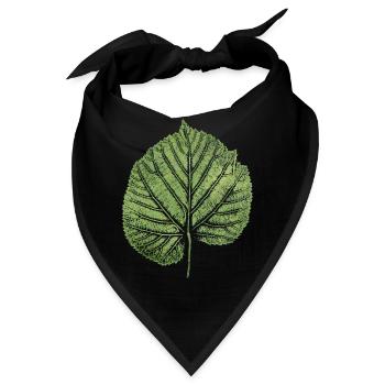 Lindenblatt / Blatt Linde / NATUR - Bandana - Schwarz - Vorne
