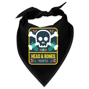Head and bones flowers - Bandana - Schwarz - Vorne