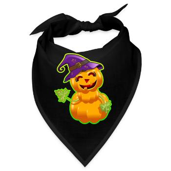 Niedlicher Halloween-Kürbis – Orange - Bandana - Schwarz - Vorne