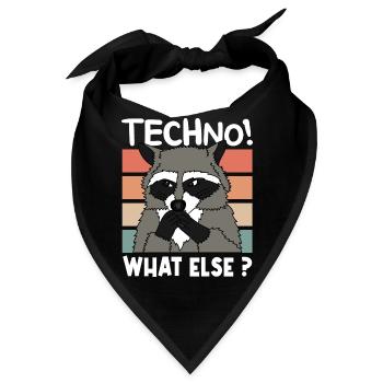 TECHNO RACOON Weihnachten Geschenk Rave - Bandana - Schwarz - Vorne