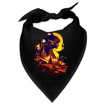 Sci-Fi auf einem fremden Planeten im All - Bandana - Schwarz - Vorne