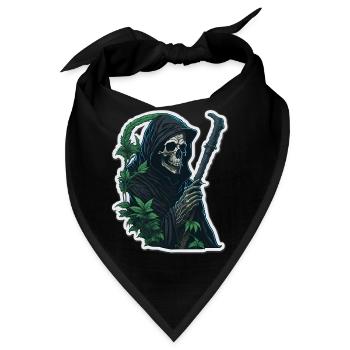 Sensenmann mit Gras - Bandana - Schwarz - Vorne