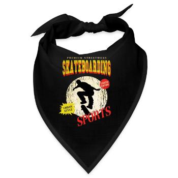 Skateboarding Skate Skater Skateboard Sk8 Vintage - Bandana - Schwarz - Vorne