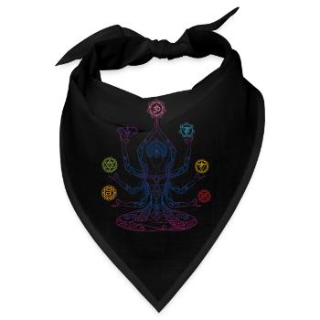 Chakra Mandala Energiesymbol Anahata - Bandana - Schwarz - Vorne