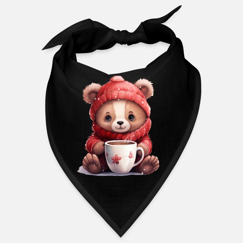 Ours mignon avec une tasse de chocolat chaud Bandana
