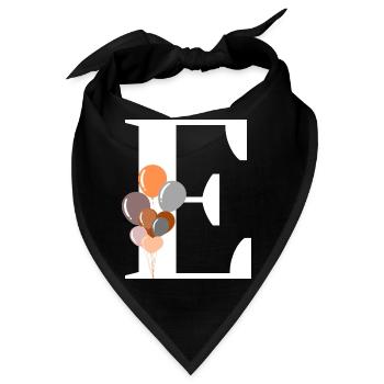 Buchstabe e Geburtstagsballon - Bandana - Schwarz - Vorne