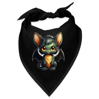 Bat Halloween I Cartoon Cute Bat - Bandana - Schwarz - Vorne