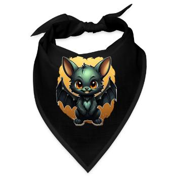 Bat Halloween I Cartoon Cute Bat - Bandana - Schwarz - Vorne