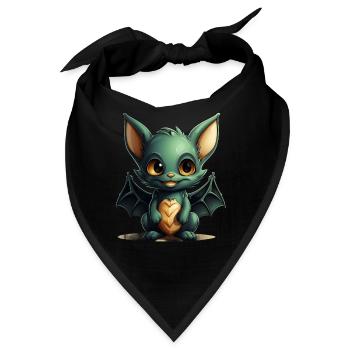 Bat Halloween I Cartoon Cute Bat - Bandana - Schwarz - Vorne