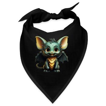Bat Halloween I Cartoon Cute Bat - Bandana - Schwarz - Vorne