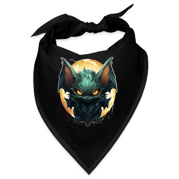 Bat Halloween I Cartoon Cute Bat - Bandana - Schwarz - Vorne