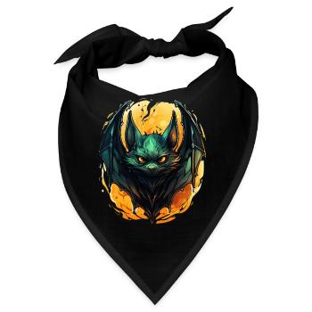 Bat Halloween I Cartoon Cute Bat - Bandana - Schwarz - Vorne