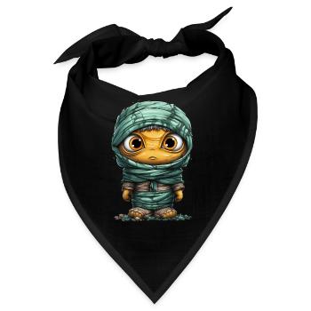 Halloween Spooky Cartoon Mummy - Bandana - Schwarz - Vorne