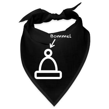 Bommel Mütze, Mützendesign - Bandana - Schwarz - Vorne