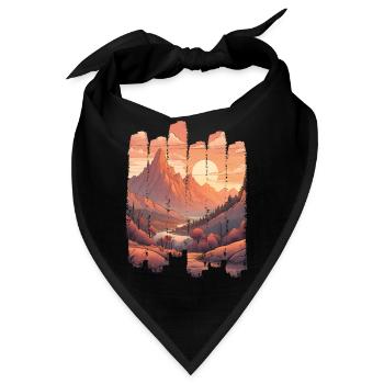 Naturlandschaft Sunset Mountains - Bandana - Schwarz - Vorne