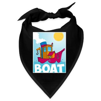 Cartoon-Bild eines lustigen Schleppers - Bandana - Schwarz - Vorne