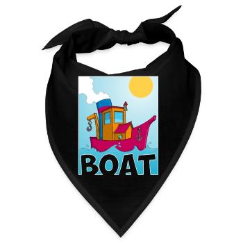 Buntes Bild eines lustigen Schleppers - Bandana - Schwarz - Vorne