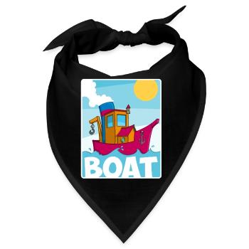 Buntes Bild eines lustigen Schleppers - Bandana - Schwarz - Vorne