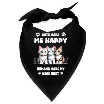 Katzen machen mich Glücklich... - Bandana - Schwarz - Vorne