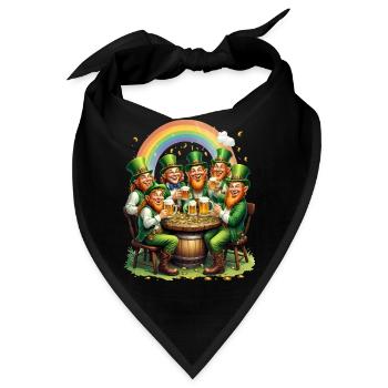 Irish Folklore Beer Drinking Leprechaun St - Bandana - Schwarz - Vorne