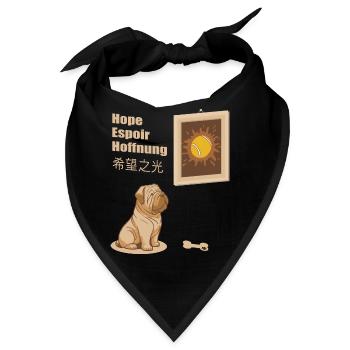 Hund und Tennisball Bild - Bandana - Schwarz - Vorne