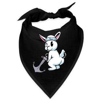 Hase Anker Seemann Kaninchen Maritim Ahoi - Bandana - Schwarz - Vorne