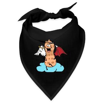 Himmlische Erdnuss Engel Teufelchen Wolke Nuss - Bandana - Schwarz - Vorne