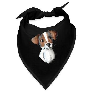 Jack Russell Pattern - Bandana - Schwarz - Vorne