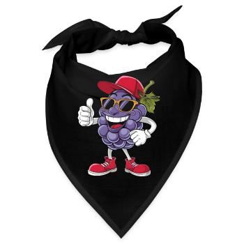 Trauben - Bandana - Schwarz - Vorne