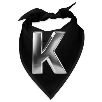 Chrome ,, K " Metallic - Bandana - Schwarz - Vorne
