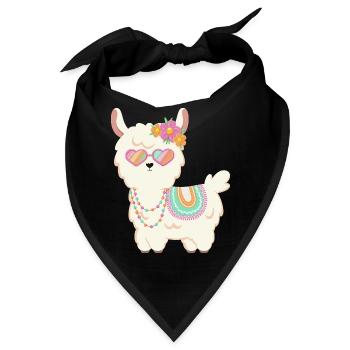 Süßes Lama Sommer - Bandana - Schwarz - Vorne