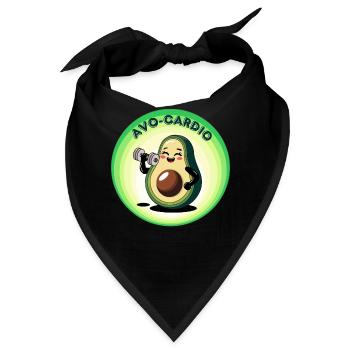 Avo-Cardio - Avocado-Enthusiasten - Bandana - Schwarz - Vorne
