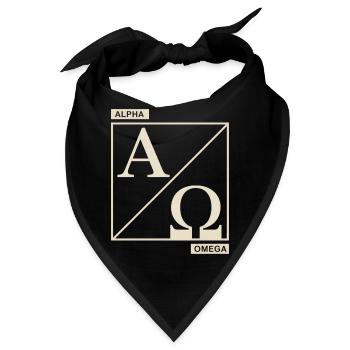 Christlich Alpha Omega Symbol Des Glaubens - Bandana - Schwarz - Vorne