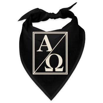 Christlich Alpha Omega Zeichen Des Glaubens - Bandana - Schwarz - Vorne