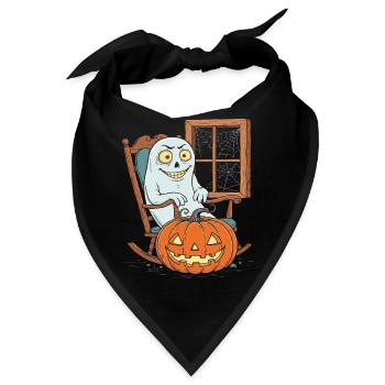 Geist im Kürbisschein - Bandana - Schwarz - Vorne