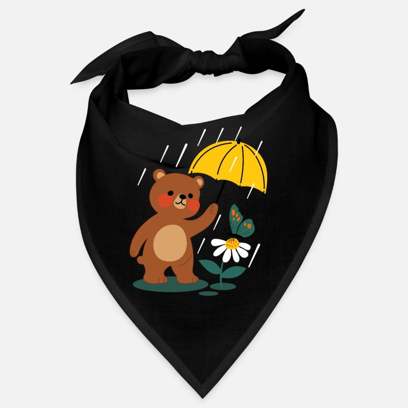  Bär mit regenschirm - Bandana - Schwarz