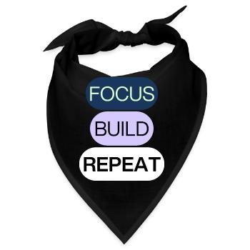 Focus, Build, Repeat – Creator Mindset - Bandana - Schwarz - Vorne