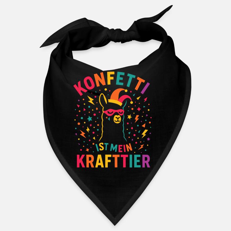 Karneval Konfetti Alpaka mit Narrenkappe  Bandana