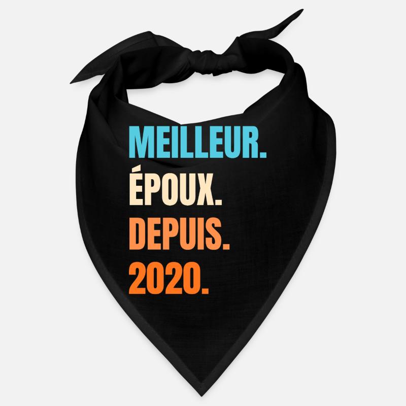 Bester Ehemann seit 2020 Geschenk-Ehemann - Bandana - Schwarz
