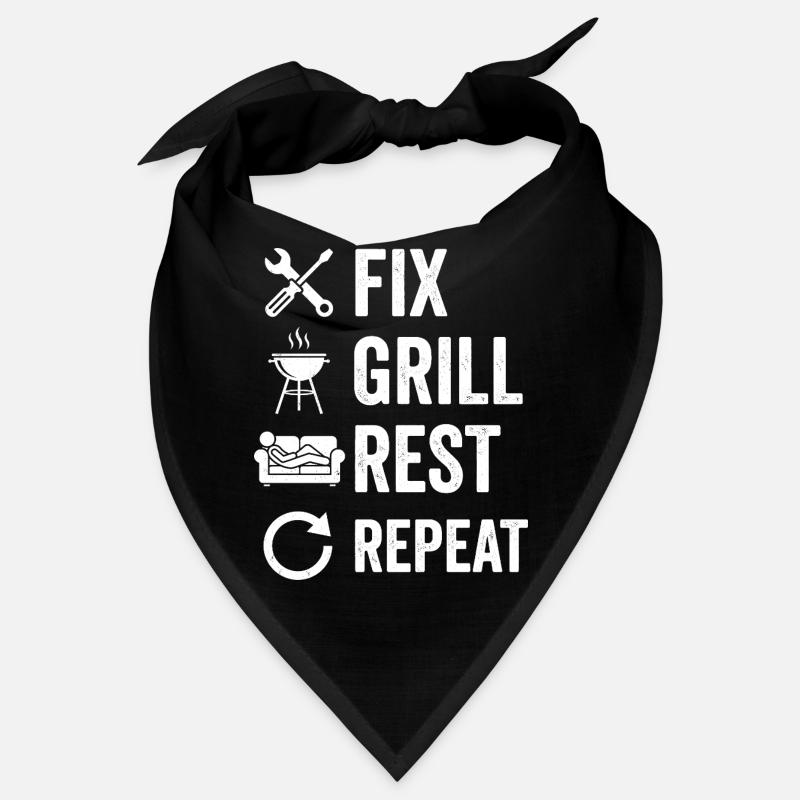 Fixer le grill repose Répéter la chemise Grilling artisan Bandana