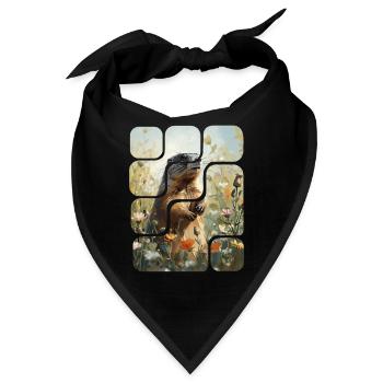 Murmeltier im Herzen des Landes Blumen - Bandana - Schwarz - Vorne