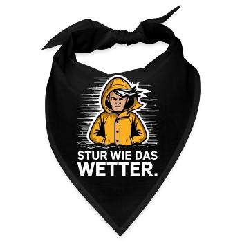  Stur Wie Das Wetter Maritimer Spruch Für Sturkopf - Bandana - Schwarz - Vorne