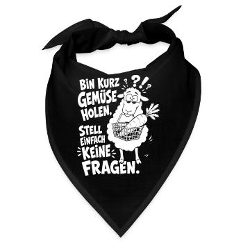 Verwirrtes Schaf trägt den Einkaufskorb - Bandana - Schwarz - Vorne