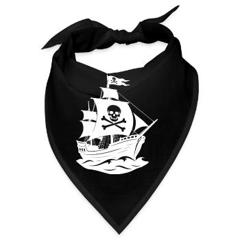 Piratenschiff - Bandana - Schwarz - Vorne