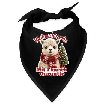 Weihnachtswolle mit Flausch Garantie - Bandana - Schwarz - Vorne