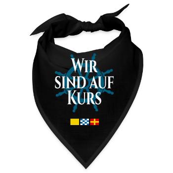 Wir sind auf Kurs – Maritime Signalflaggen - Bandana - Schwarz - Vorne