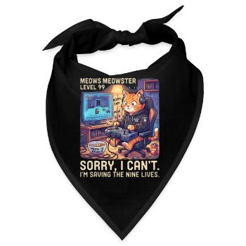 Meowster Level 99 Katzengamer - Bandana - Schwarz - Vorne