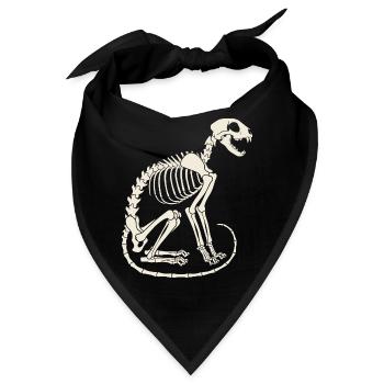 Skelett Katze - Bandana - Schwarz - Vorne
